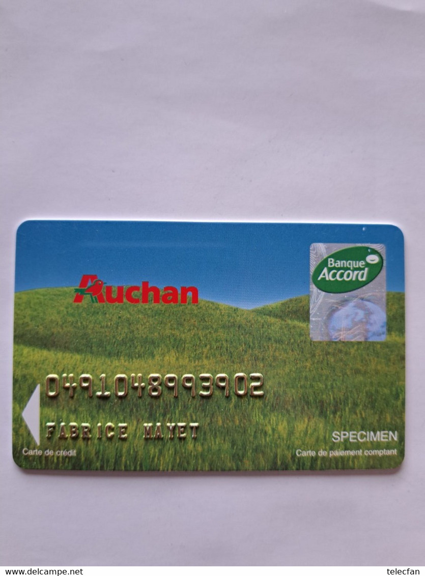 FRANCE CARTE CREDIT SPECIMEN AUCHAN BANQUE ACCORD UT - Vervallen Bankkaarten