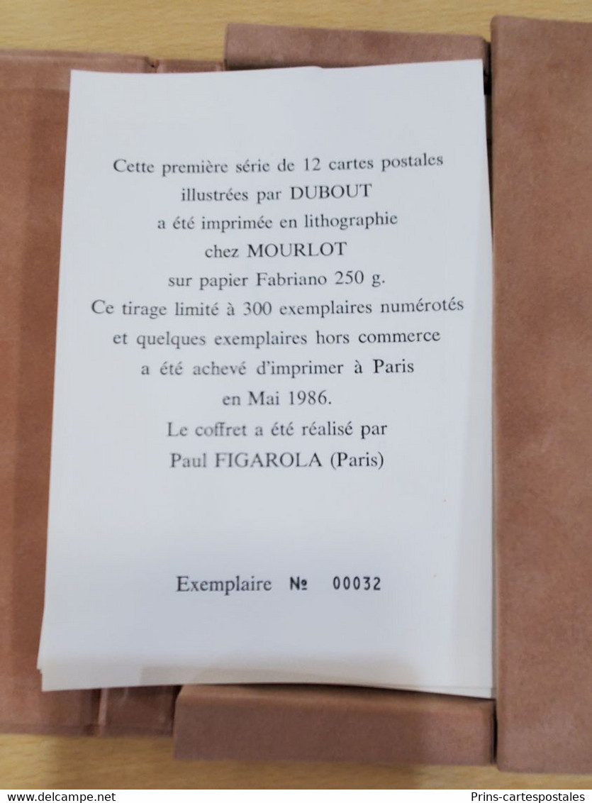 12 Cartes Postales Illustrées Par Dubout En Litographie Mourlot Tirage Limité 300 Exemplaires - Coffret Paul Figarola - Dubout