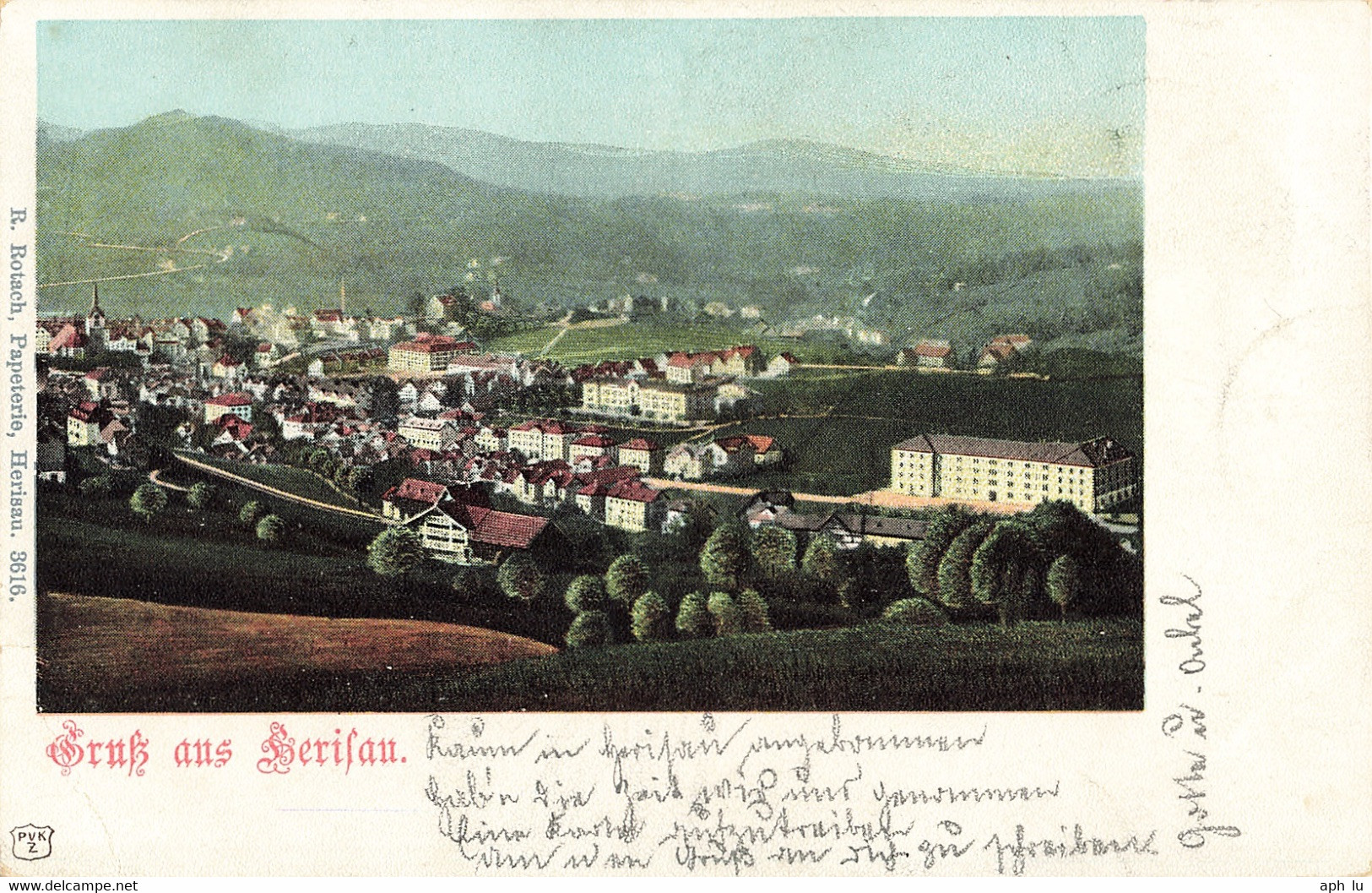 86D/3: Bahnpost Appenzell-Winkeln, Stabstempel Herisau (BP1118) - Spoorwegen