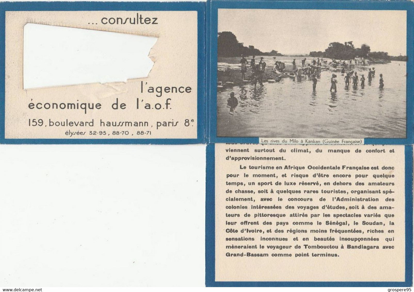 AFRIQUE OCCIDENTALE FRANCAISE GUINEE MAURITANIE SENEGAL DEPLIANT 9X13CM RARE - Toeristische Brochures