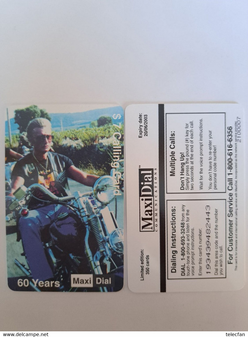 USA PREPAID MAXIDIAL JOHNNY HALLYDAY 60 ANS HARLEY DAVIDSON 350 EX - Musique