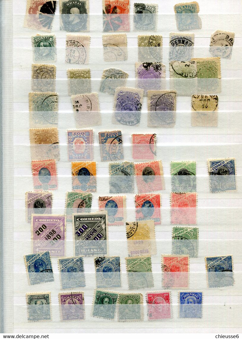 Brésil Lot Timbres Oblitérés + 500 Timbres - Collections, Lots & Series