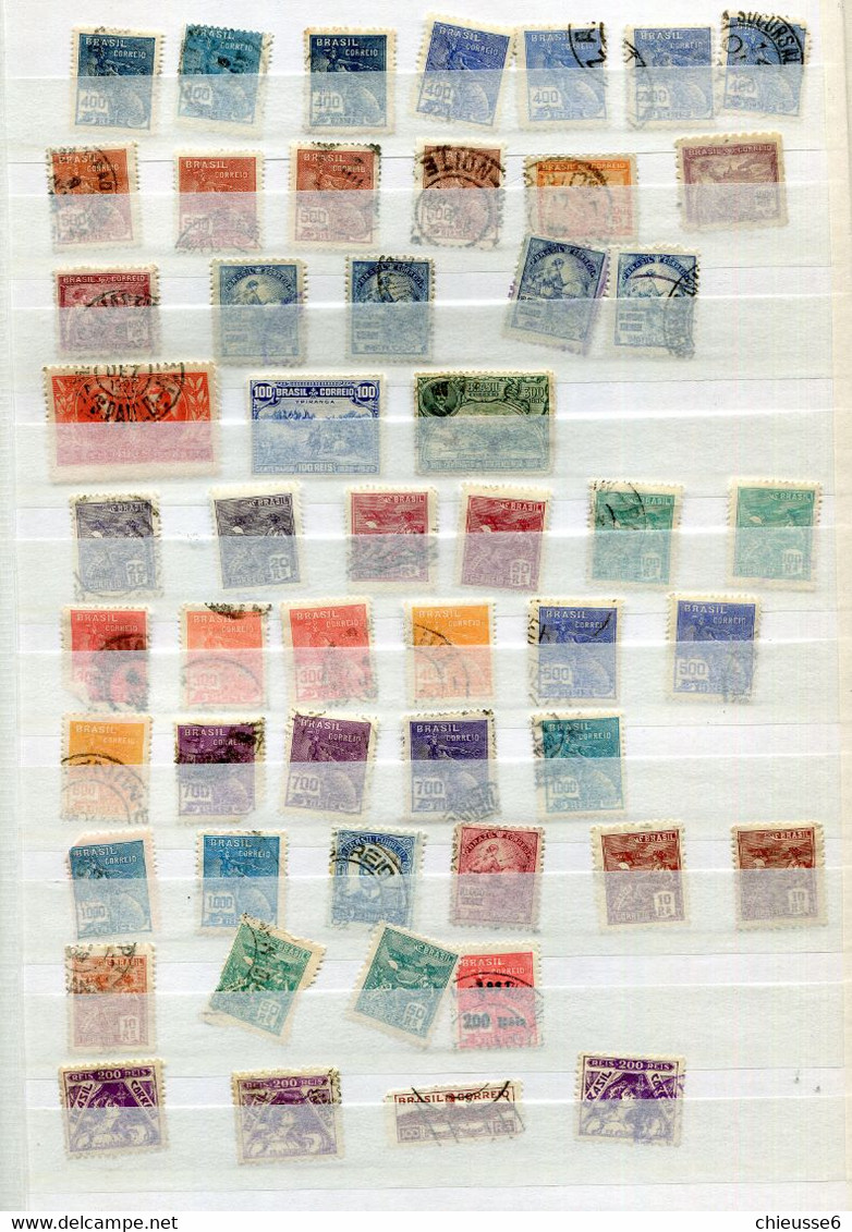 Brésil Lot Timbres Oblitérés + 500 Timbres - Collezioni & Lotti