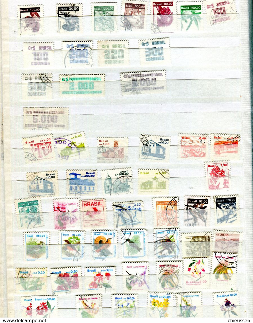 Brésil lot timbres oblitérés + 500 timbres