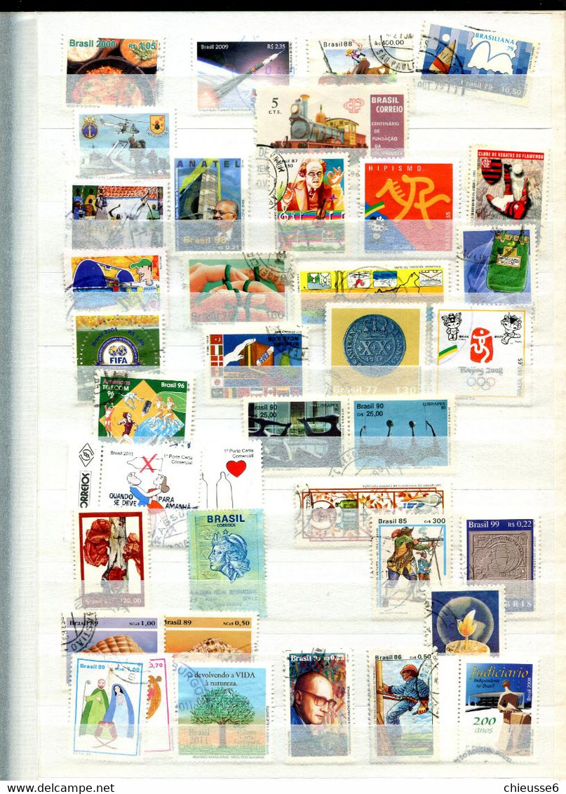 Brésil lot timbres oblitérés + 500 timbres