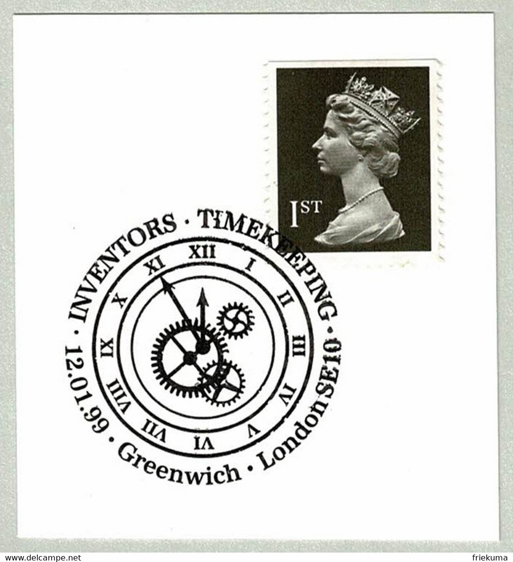 Grossbritannien / United Kingdom 1999, Sonderstempel Timekeeping Greenwich, Zeitmessung / Chronométrage - Horlogerie