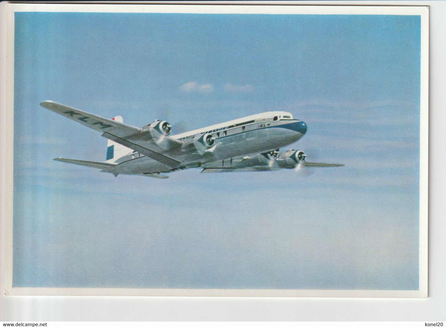 Vintage Pc KLM K.L.M Royal Dutch Airlines Douglas Dc-6B Aircraft - 1919-1938: Entre Guerres