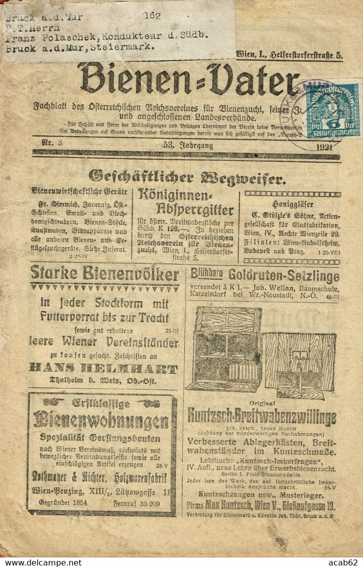 Journal Des Apiculteurs Allemends. Bienen Vater. 1921 - Autres & Non Classés