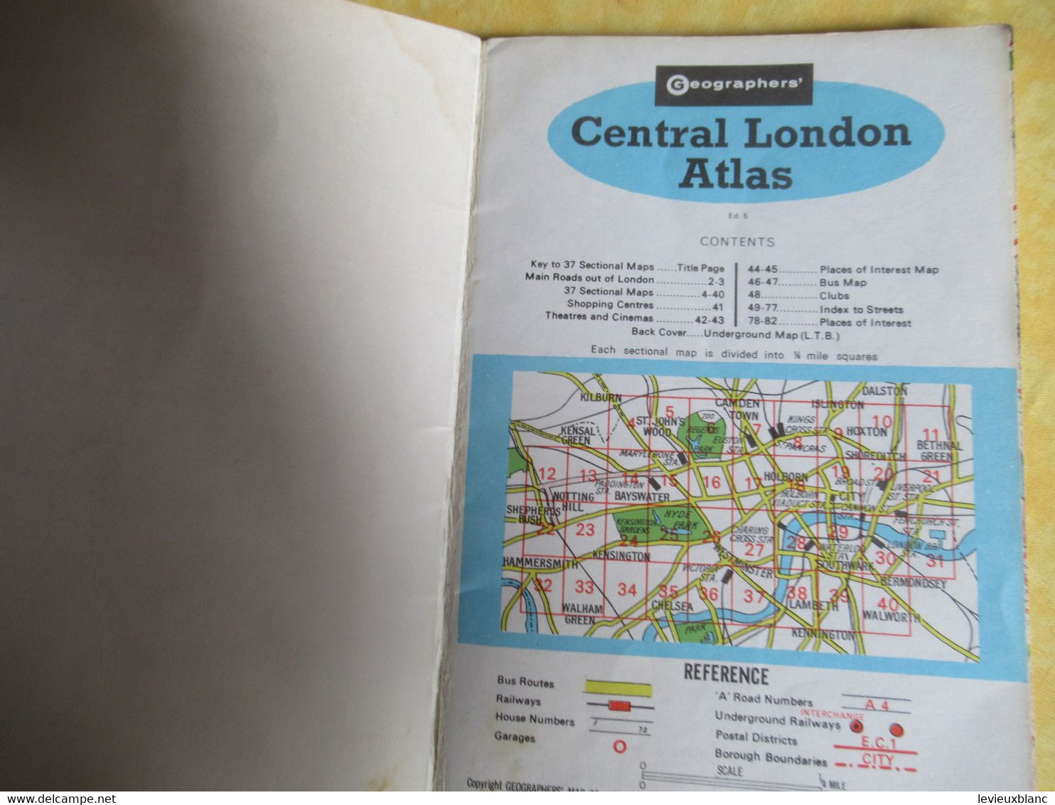 Atlas And Guide/ Geographers's  A  To Z /CENTRAL LONDON/ Guide Et Atlas/Vers 1970-1980            PGC499 - Cartes Routières