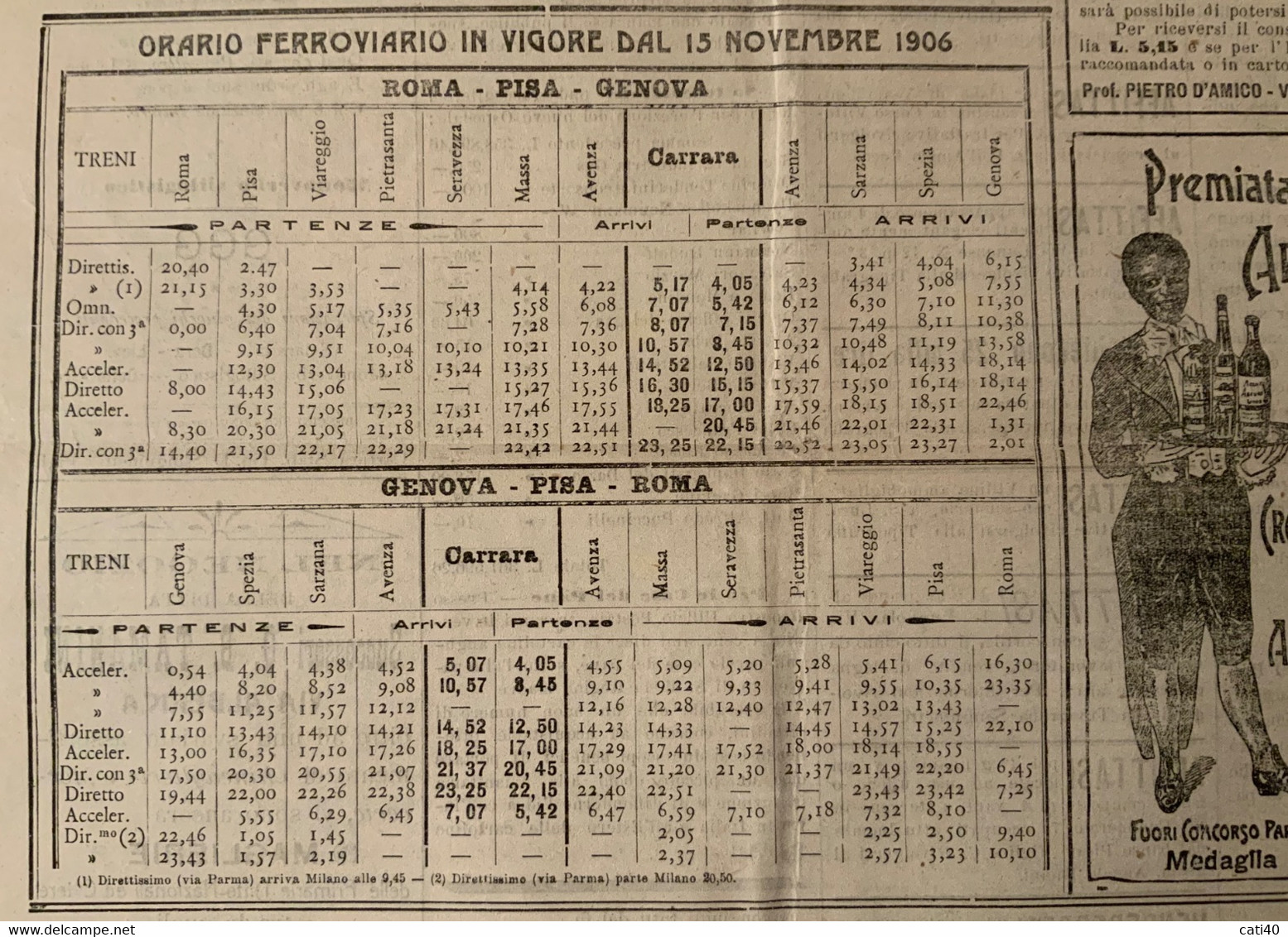L'ECO DEL CARRIONE - GIORNALE DI CARRARA -N.6 DEL 9/2/1907 - CRONACA LOCALE E PUBBLICITA' D'EPOCA - PER POSTA -  RR - Prime Edizioni