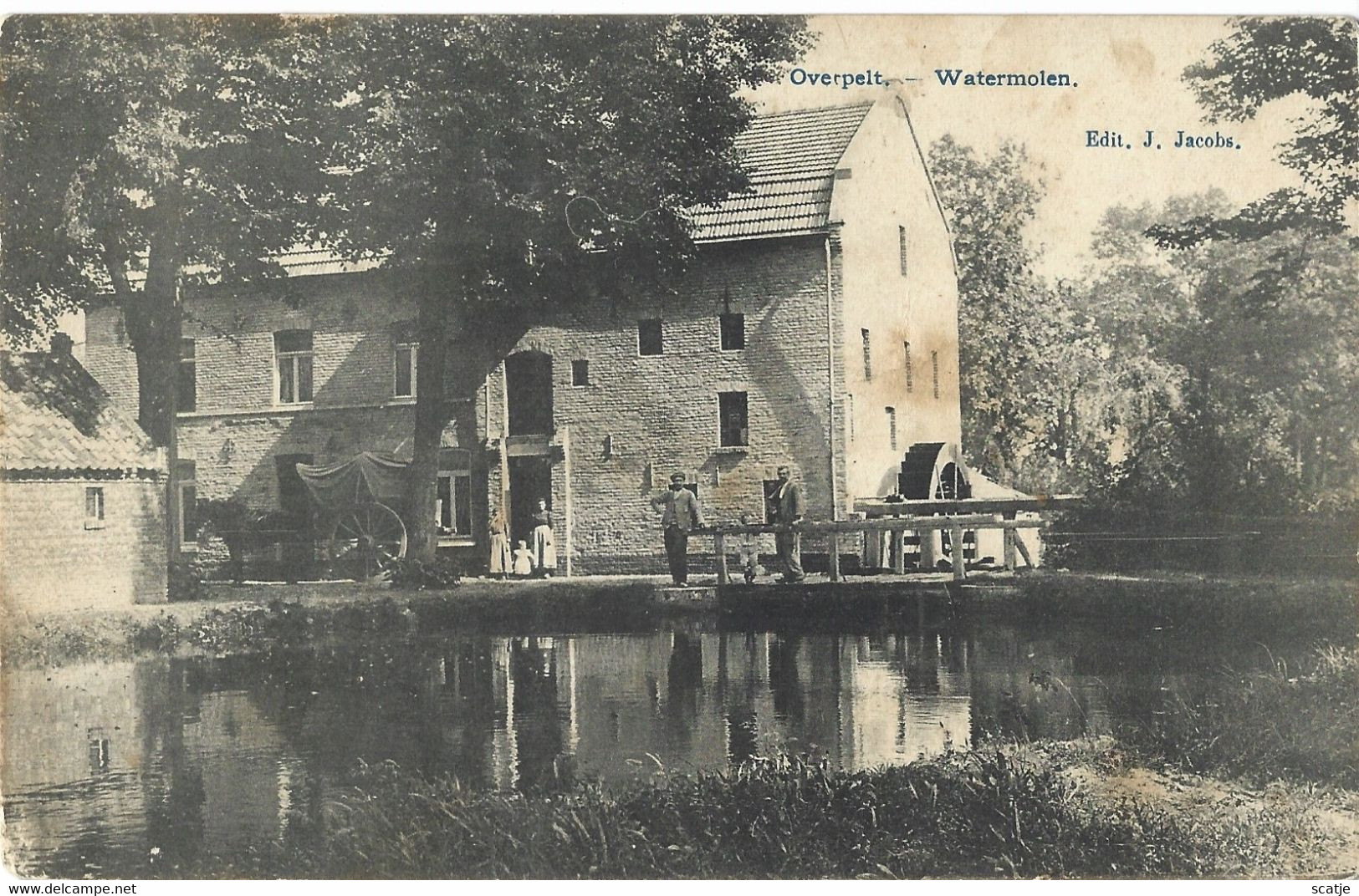 Overpelt.   -   Watermolen,   Met Bewoners. - Overpelt