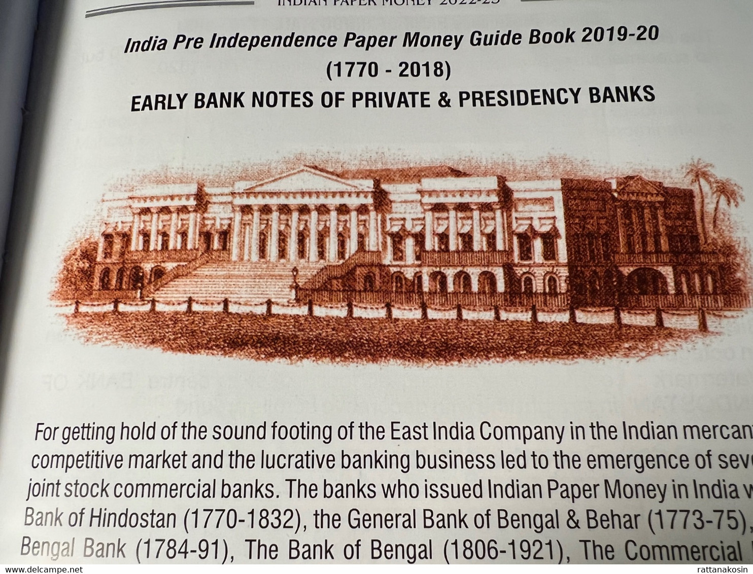 INDIA PAPER MONEY 2022-23 CATALOGUE   / PHILATELIA  EDITOR ,CALCUTTA,2022    NEUF - Inde