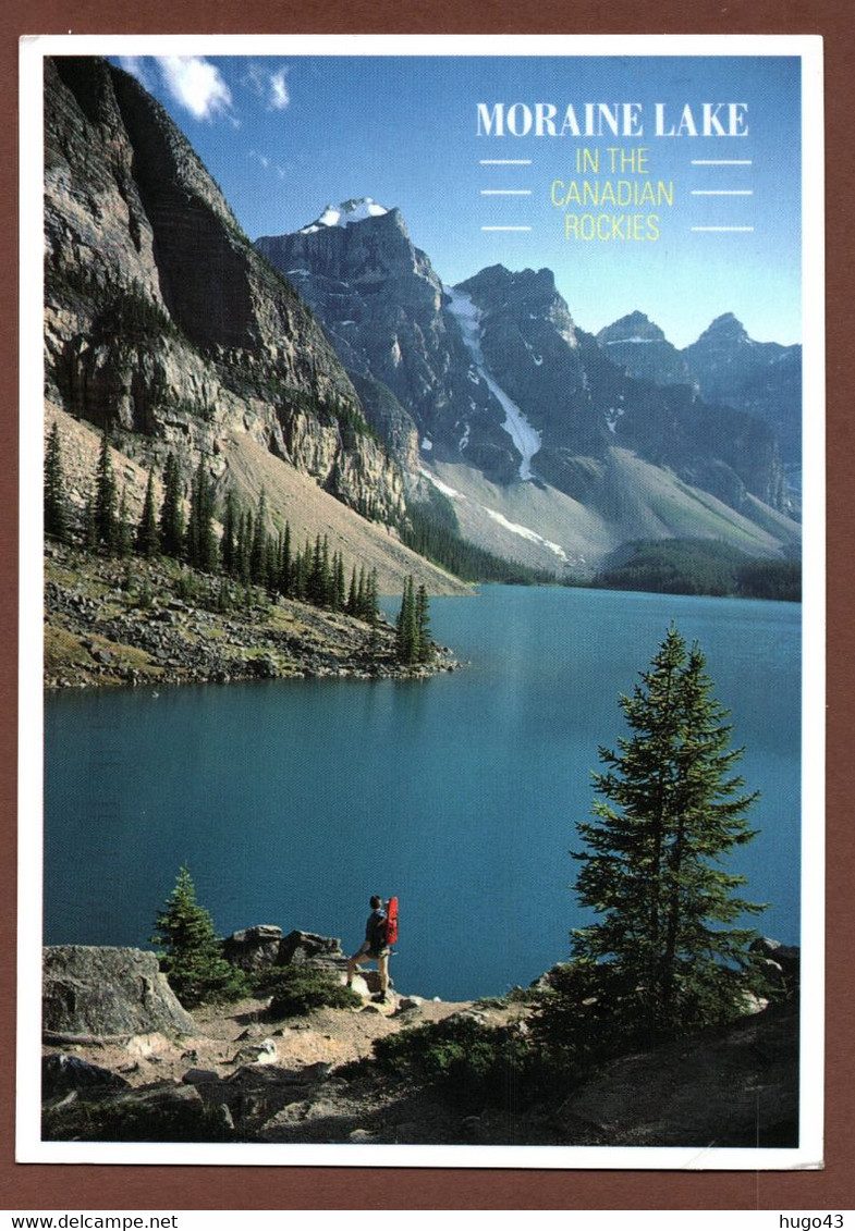 (RECTO / VERSO) MORAINE LAKE IN THE CANADIAN ROCKIES- BEAU TIMBRE - CPM GF - Lac Louise