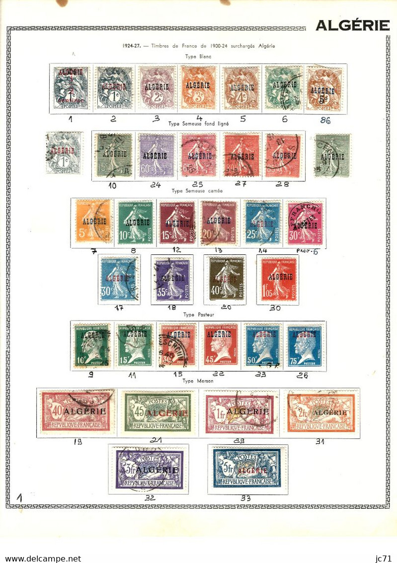 3 Collections-Algérie 1924/1958 Maroc 1891/1956 Indochine 1889/1944-Scan/listing- Neuf Et Oblitéré-Sur Feuille D'album - Collections