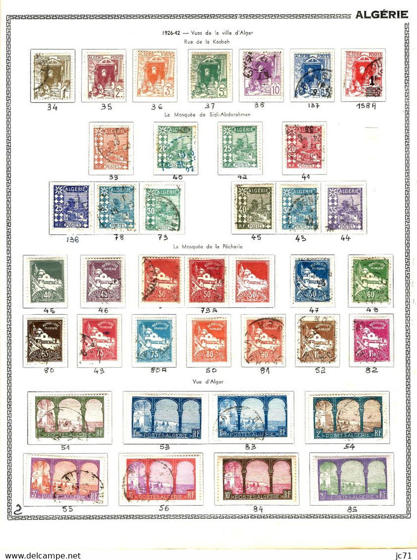 3 Collections-Algérie 1924/1958 Maroc 1891/1956 Indochine 1889/1944-Scan/listing- Neuf Et Oblitéré-Sur Feuille D'album - Collections