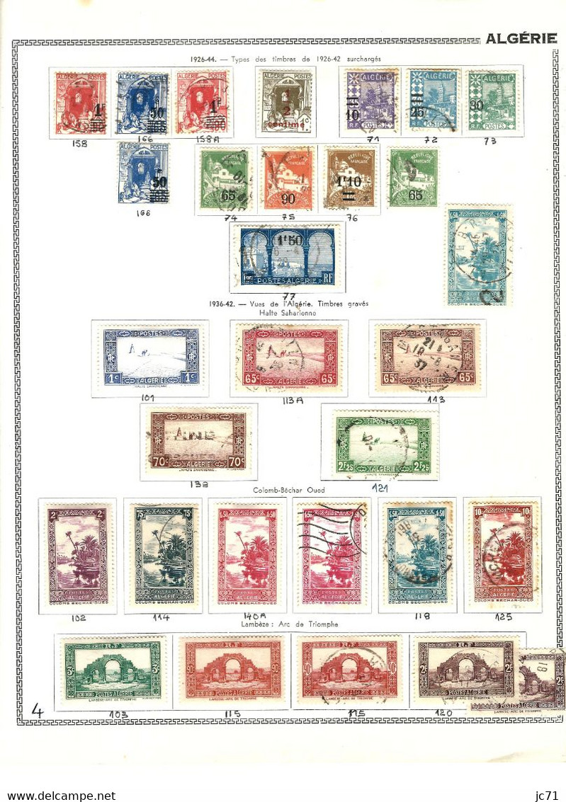 3 Collections-Algérie 1924/1958 Maroc 1891/1956 Indochine 1889/1944-Scan/listing- Neuf et oblitéré-Sur feuille d'album