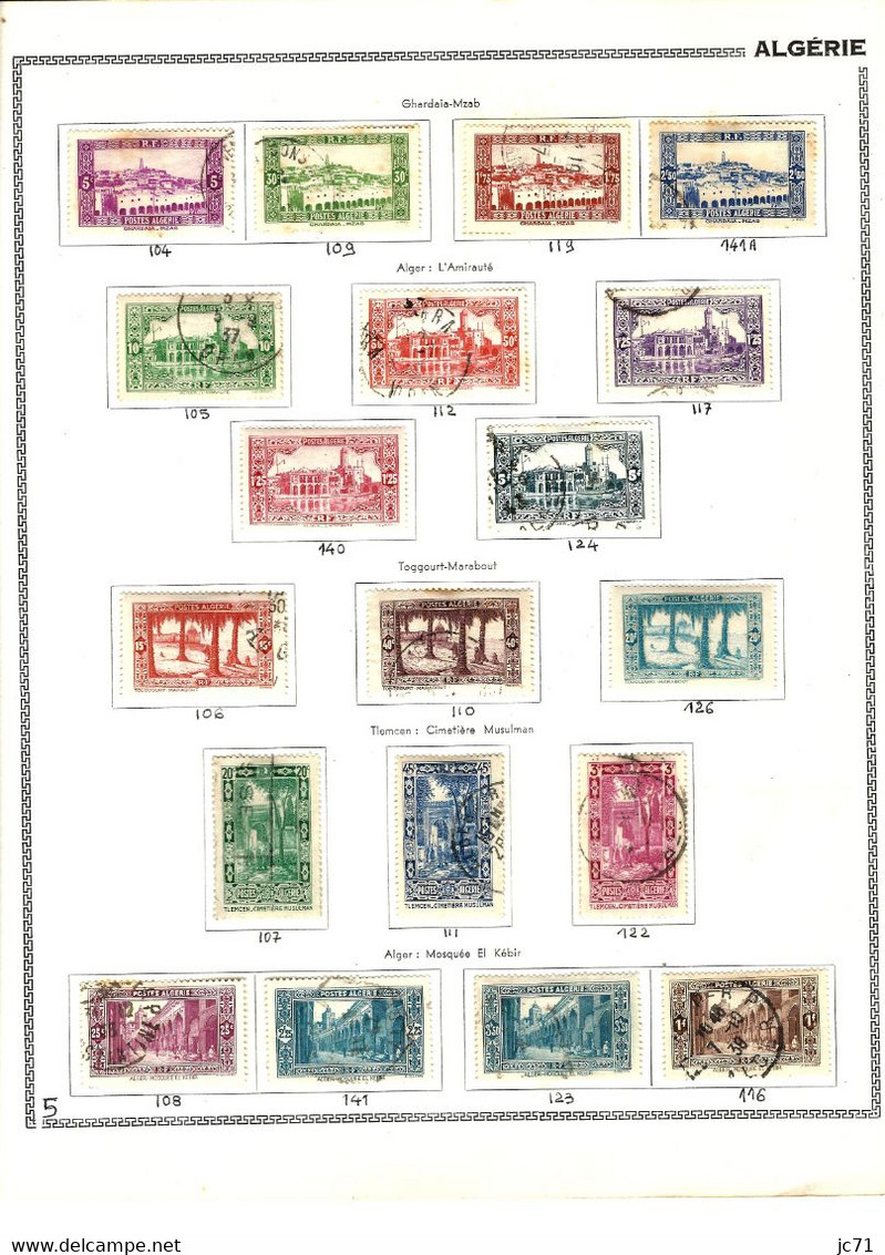 3 Collections-Algérie 1924/1958 Maroc 1891/1956 Indochine 1889/1944-Scan/listing- Neuf et oblitéré-Sur feuille d'album