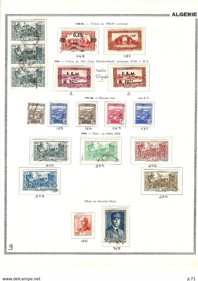 3 Collections-Algérie 1924/1958 Maroc 1891/1956 Indochine 1889/1944-Scan/listing- Neuf et oblitéré-Sur feuille d'album