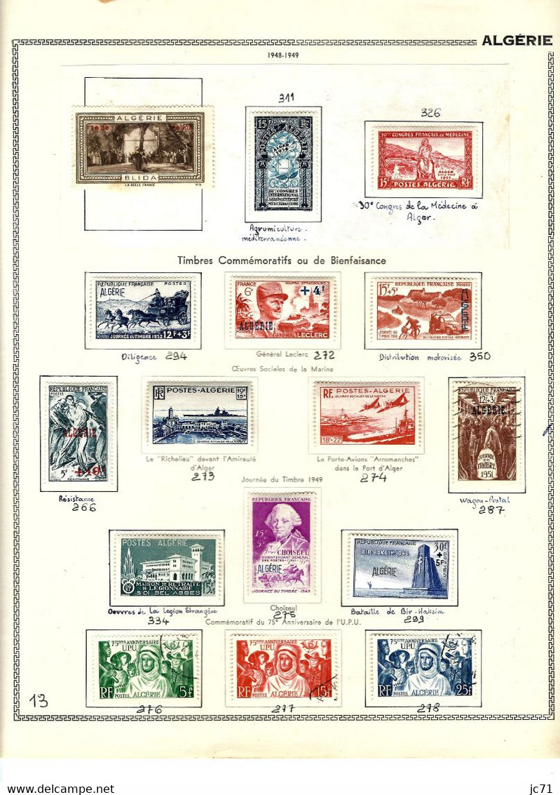 3 Collections-Algérie 1924/1958 Maroc 1891/1956 Indochine 1889/1944-Scan/listing- Neuf et oblitéré-Sur feuille d'album