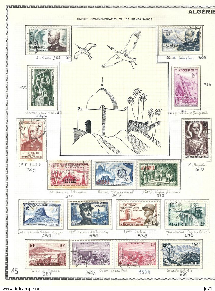 3 Collections-Algérie 1924/1958 Maroc 1891/1956 Indochine 1889/1944-Scan/listing- Neuf et oblitéré-Sur feuille d'album