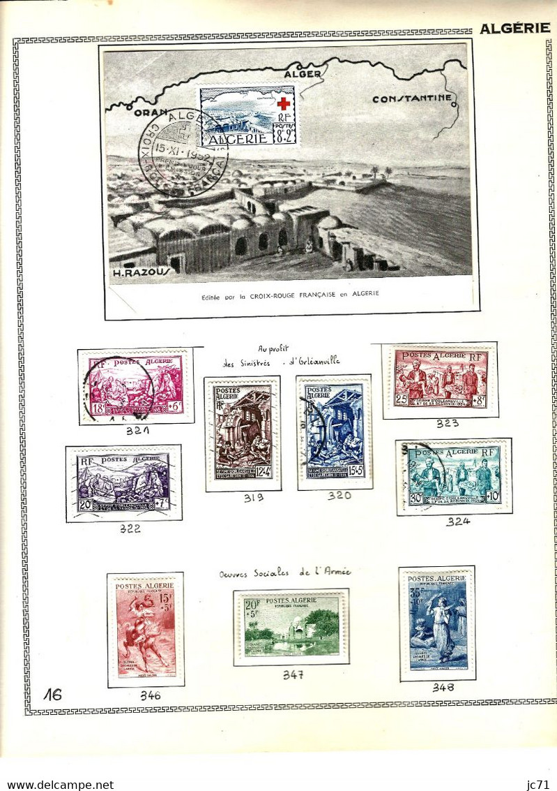 3 Collections-Algérie 1924/1958 Maroc 1891/1956 Indochine 1889/1944-Scan/listing- Neuf et oblitéré-Sur feuille d'album