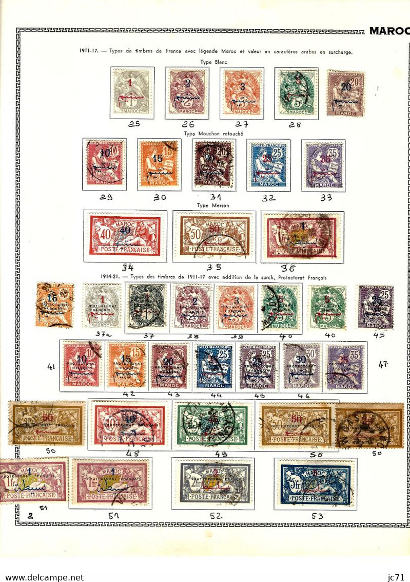 3 Collections-Algérie 1924/1958 Maroc 1891/1956 Indochine 1889/1944-Scan/listing- Neuf et oblitéré-Sur feuille d'album