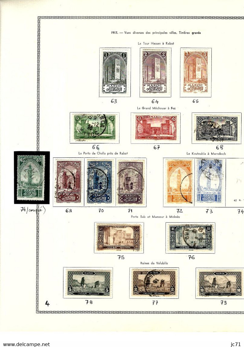 3 Collections-Algérie 1924/1958 Maroc 1891/1956 Indochine 1889/1944-Scan/listing- Neuf et oblitéré-Sur feuille d'album