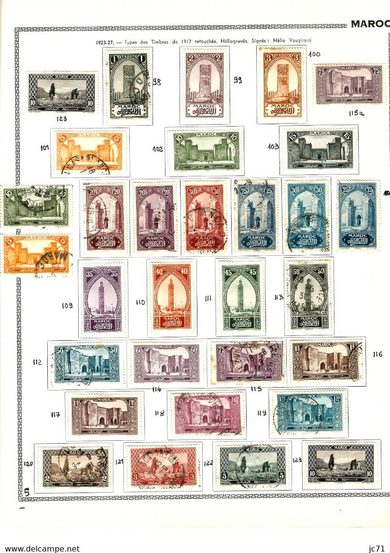 3 Collections-Algérie 1924/1958 Maroc 1891/1956 Indochine 1889/1944-Scan/listing- Neuf et oblitéré-Sur feuille d'album