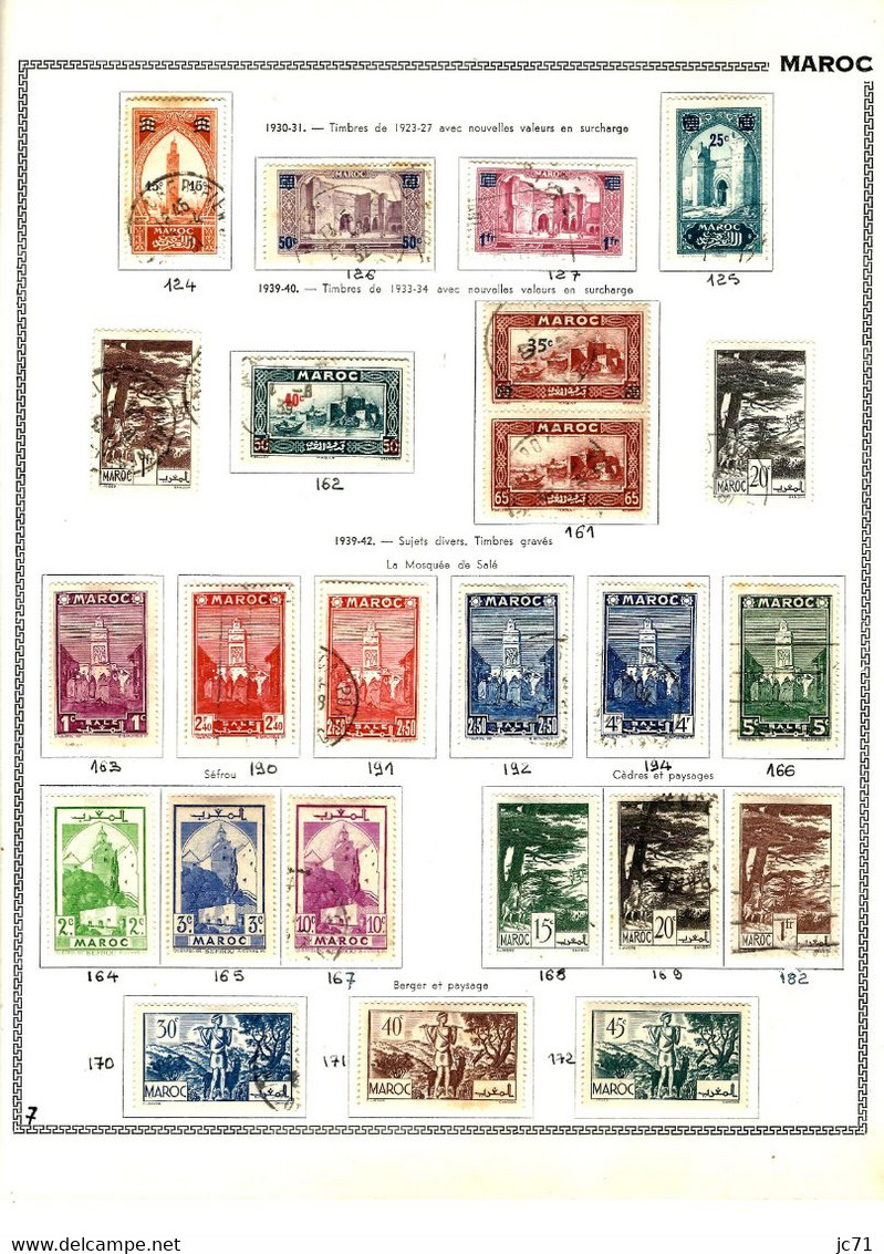 3 Collections-Algérie 1924/1958 Maroc 1891/1956 Indochine 1889/1944-Scan/listing- Neuf et oblitéré-Sur feuille d'album