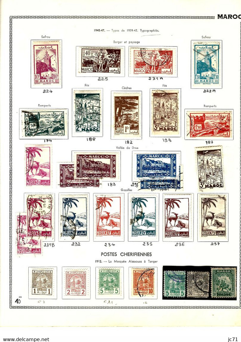 3 Collections-Algérie 1924/1958 Maroc 1891/1956 Indochine 1889/1944-Scan/listing- Neuf et oblitéré-Sur feuille d'album