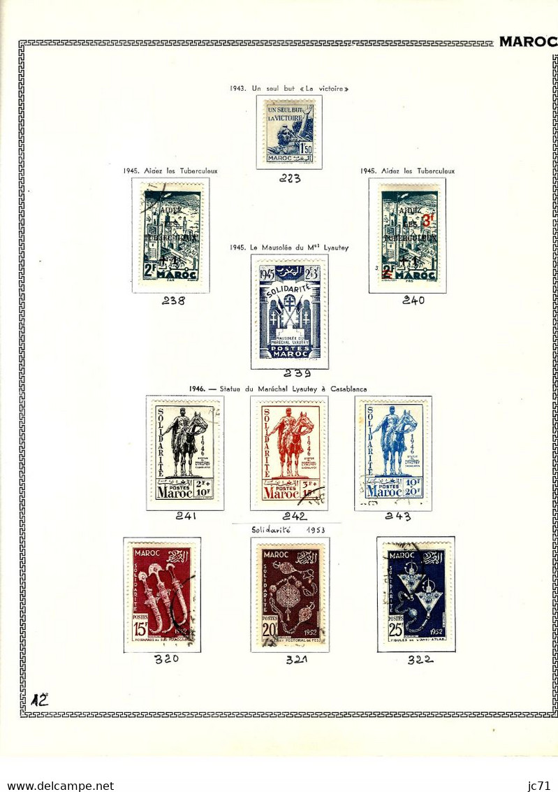 3 Collections-Algérie 1924/1958 Maroc 1891/1956 Indochine 1889/1944-Scan/listing- Neuf et oblitéré-Sur feuille d'album