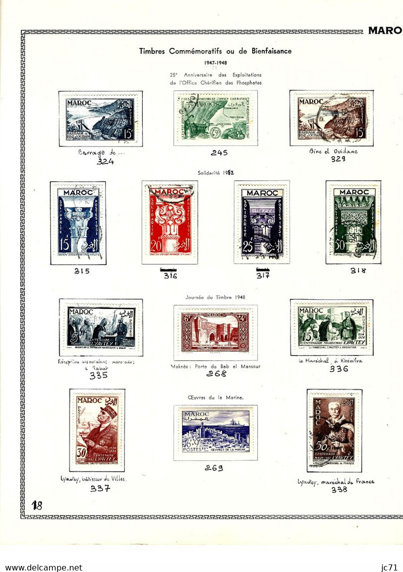 3 Collections-Algérie 1924/1958 Maroc 1891/1956 Indochine 1889/1944-Scan/listing- Neuf et oblitéré-Sur feuille d'album