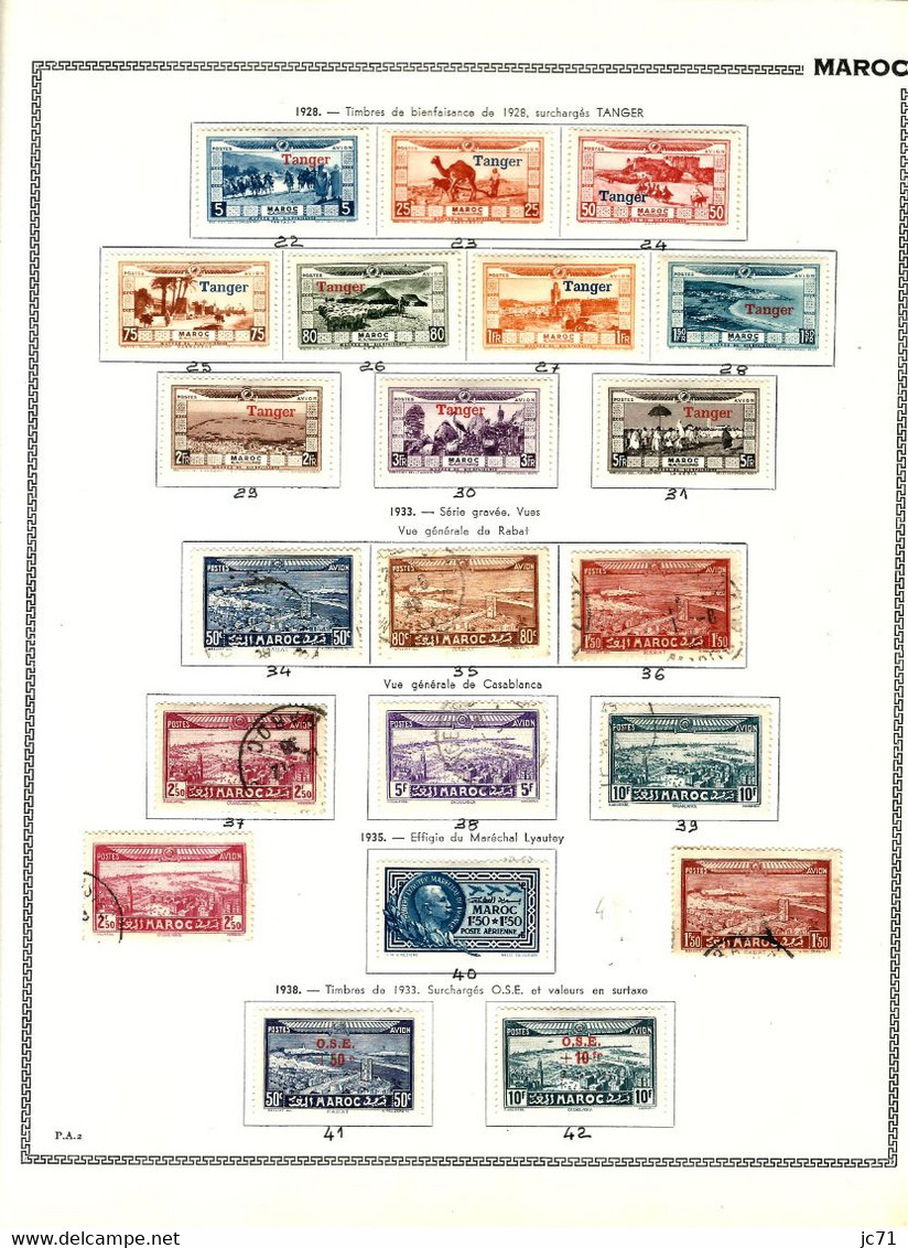 3 Collections-Algérie 1924/1958 Maroc 1891/1956 Indochine 1889/1944-Scan/listing- Neuf et oblitéré-Sur feuille d'album