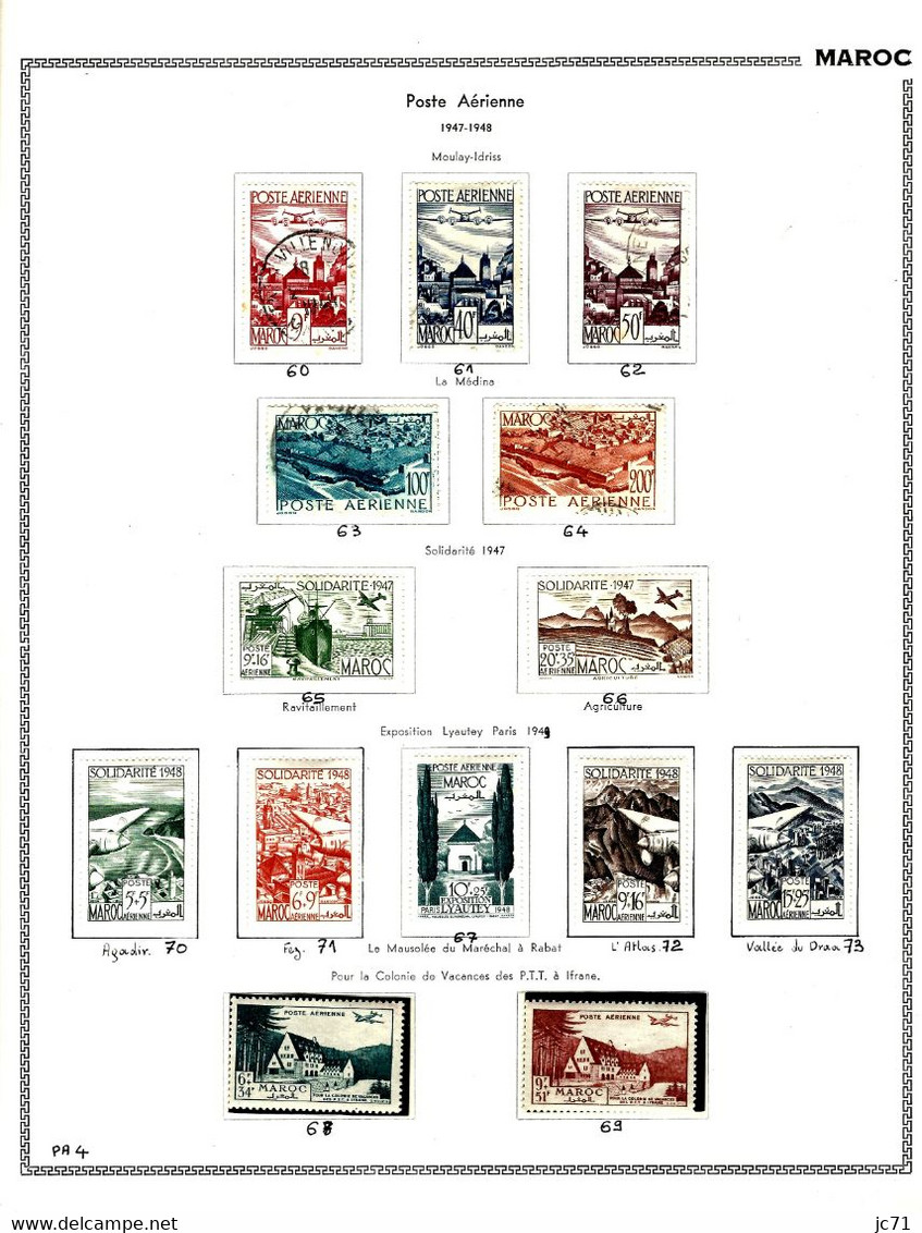 3 Collections-Algérie 1924/1958 Maroc 1891/1956 Indochine 1889/1944-Scan/listing- Neuf et oblitéré-Sur feuille d'album