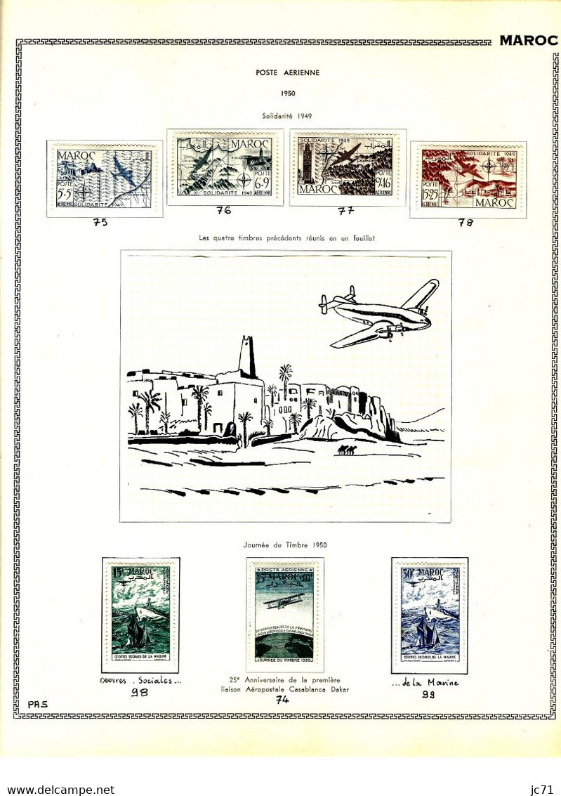 3 Collections-Algérie 1924/1958 Maroc 1891/1956 Indochine 1889/1944-Scan/listing- Neuf et oblitéré-Sur feuille d'album