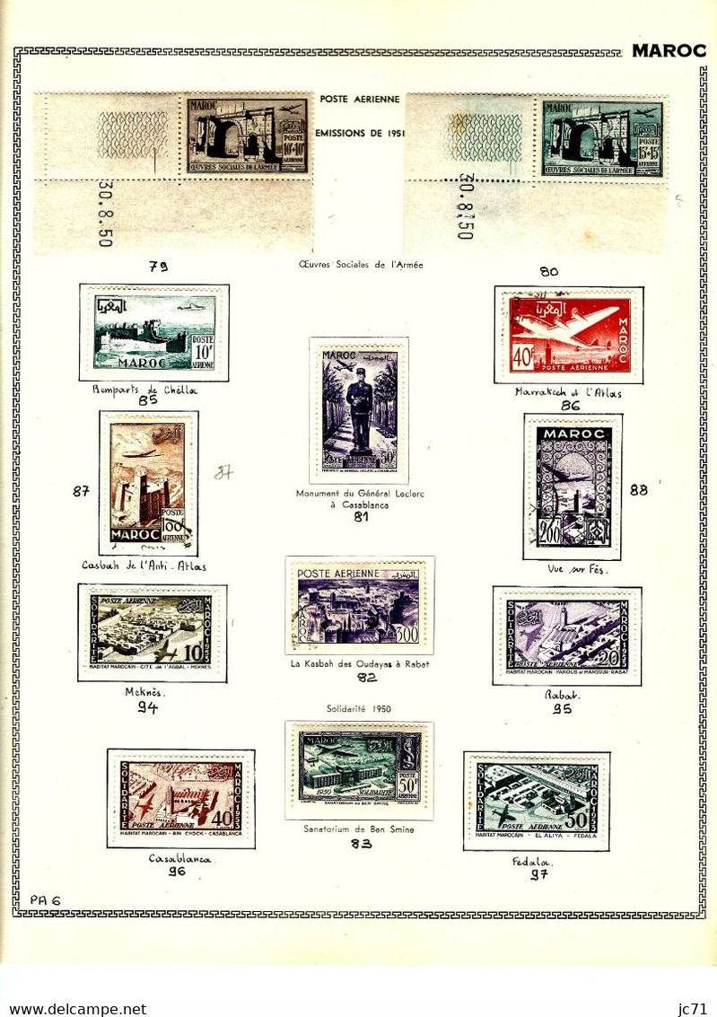 3 Collections-Algérie 1924/1958 Maroc 1891/1956 Indochine 1889/1944-Scan/listing- Neuf et oblitéré-Sur feuille d'album