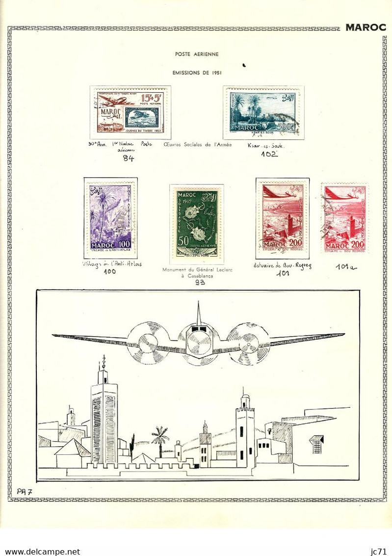 3 Collections-Algérie 1924/1958 Maroc 1891/1956 Indochine 1889/1944-Scan/listing- Neuf et oblitéré-Sur feuille d'album