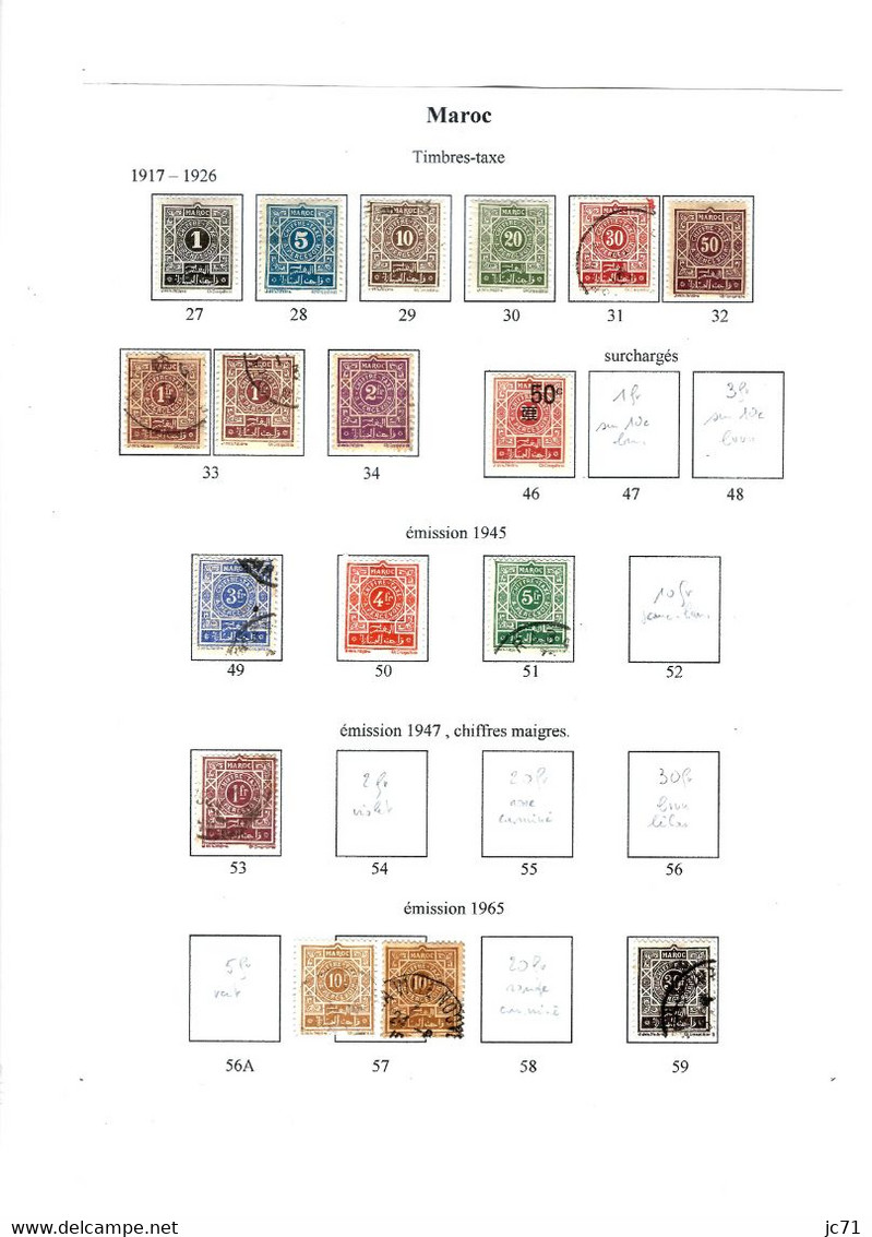 3 Collections-Algérie 1924/1958 Maroc 1891/1956 Indochine 1889/1944-Scan/listing- Neuf et oblitéré-Sur feuille d'album