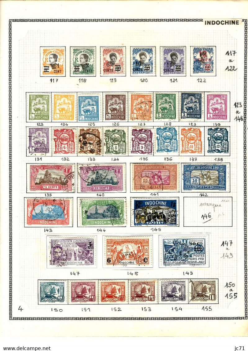 3 Collections-Algérie 1924/1958 Maroc 1891/1956 Indochine 1889/1944-Scan/listing- Neuf et oblitéré-Sur feuille d'album