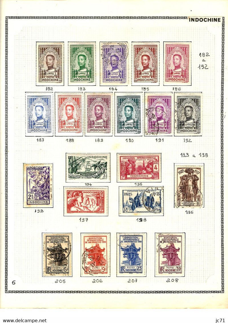 3 Collections-Algérie 1924/1958 Maroc 1891/1956 Indochine 1889/1944-Scan/listing- Neuf et oblitéré-Sur feuille d'album