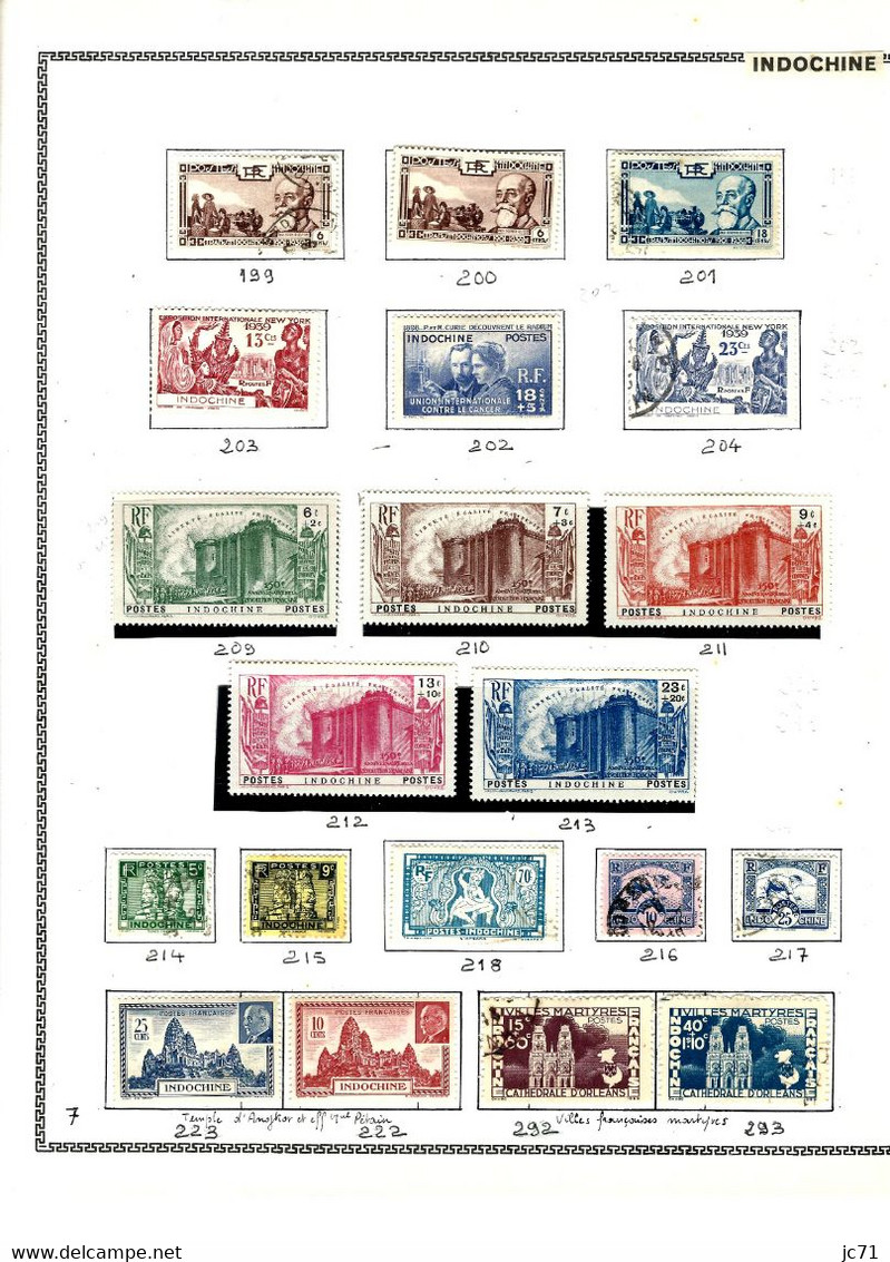 3 Collections-Algérie 1924/1958 Maroc 1891/1956 Indochine 1889/1944-Scan/listing- Neuf et oblitéré-Sur feuille d'album