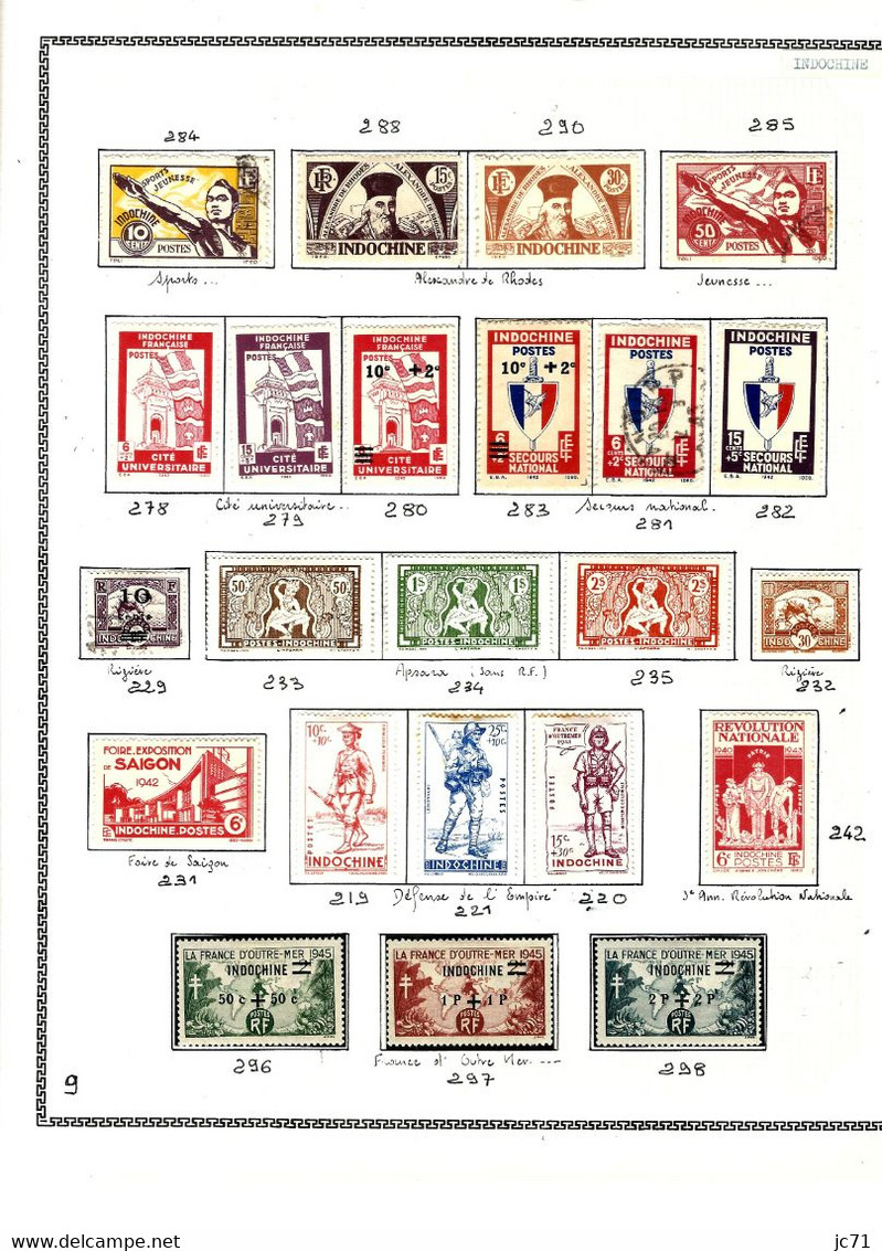 3 Collections-Algérie 1924/1958 Maroc 1891/1956 Indochine 1889/1944-Scan/listing- Neuf et oblitéré-Sur feuille d'album