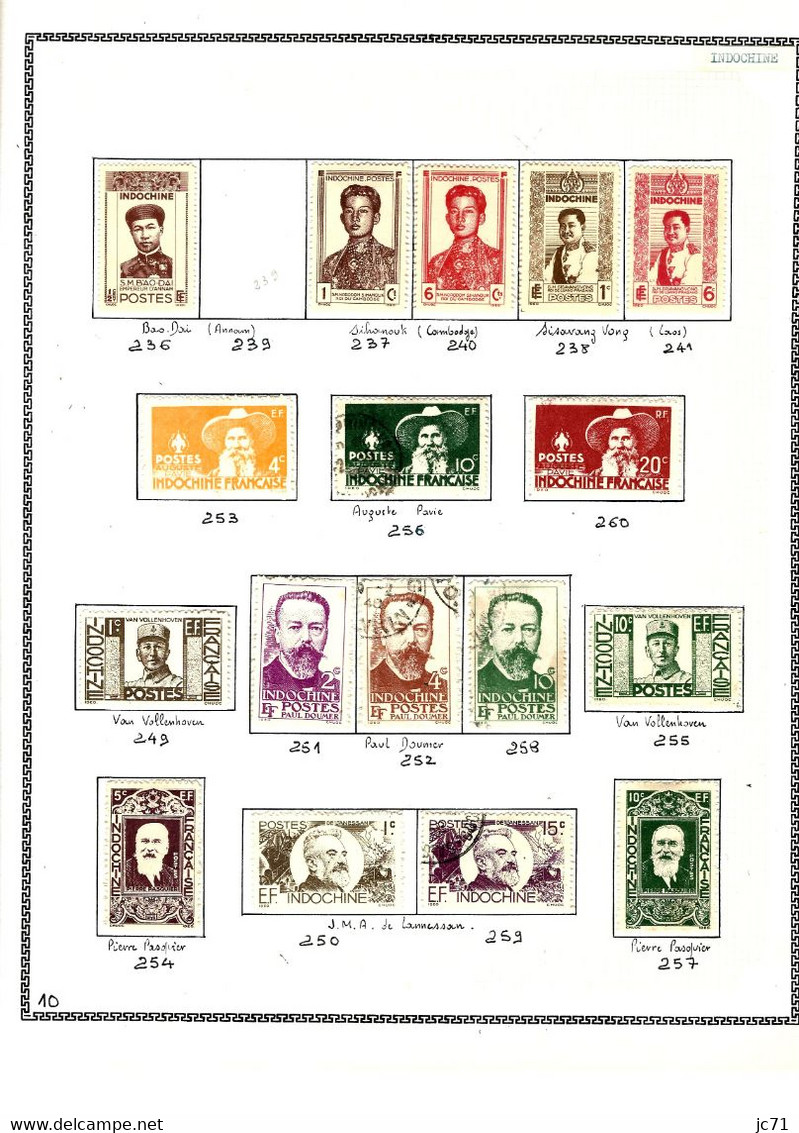 3 Collections-Algérie 1924/1958 Maroc 1891/1956 Indochine 1889/1944-Scan/listing- Neuf et oblitéré-Sur feuille d'album