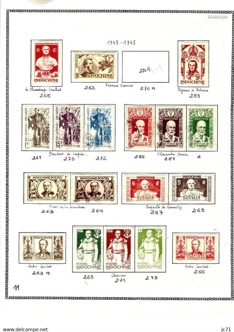 3 Collections-Algérie 1924/1958 Maroc 1891/1956 Indochine 1889/1944-Scan/listing- Neuf et oblitéré-Sur feuille d'album