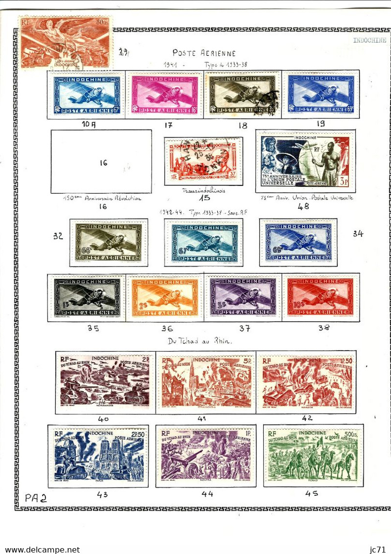 3 Collections-Algérie 1924/1958 Maroc 1891/1956 Indochine 1889/1944-Scan/listing- Neuf et oblitéré-Sur feuille d'album