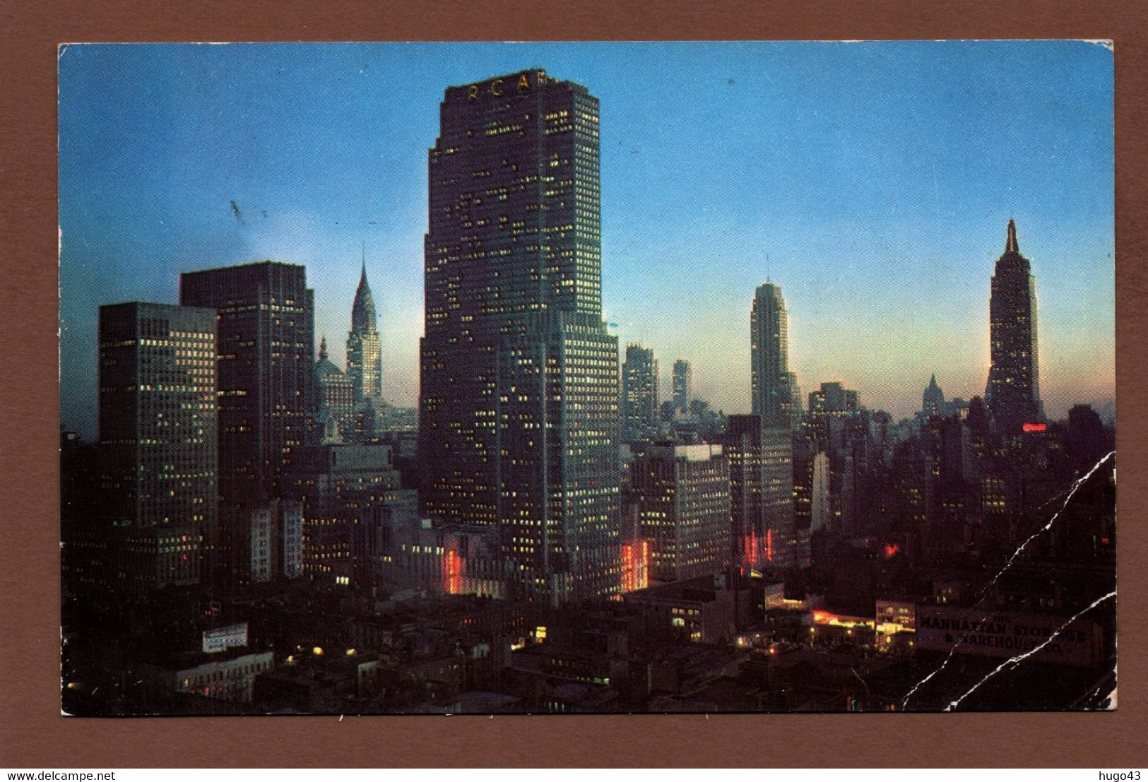 (RECTO / VERSO) NEW YORK IN 1956 - CHRYSLER AND EMPIRE STATE BUILDINGS - BEAU TIMBRE ET FLAMME - CPA - Chrysler Building