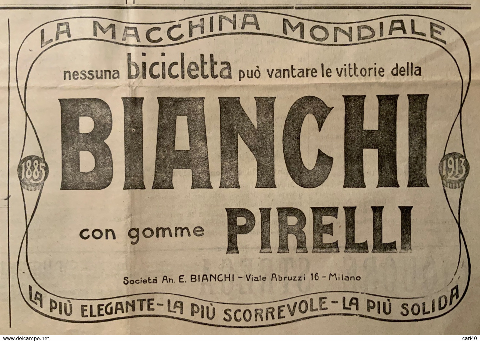 CITTA DI CASTELLO - CORRIERE TIBERINO - 8/6/1913 - BICICLETTE BIANCHI PIRELLI ...ALTRE PUBBLICITA' - CRONACHE LOCALI - First Editions