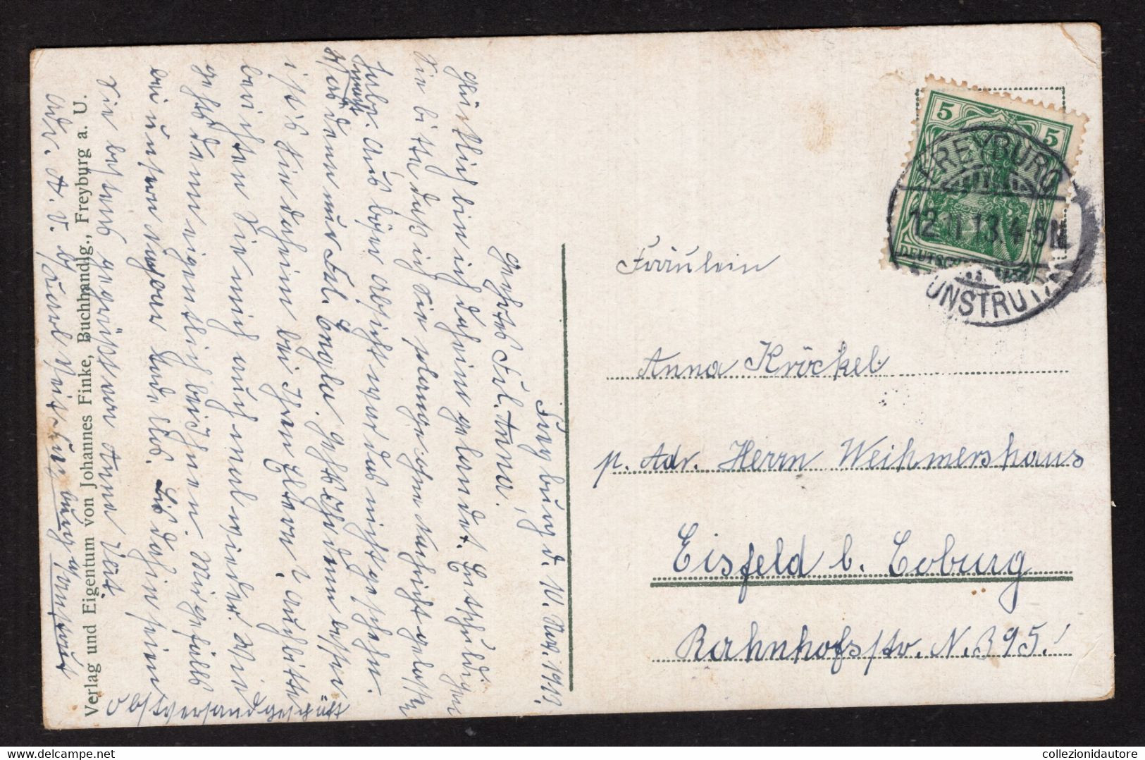 FREYBURG A.U. - CARTOLINA FP SPEDITA NEL 1913 - Freyburg A. D. Unstrut