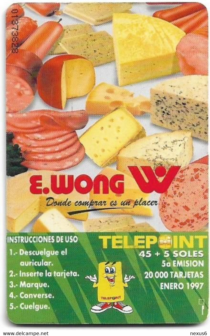 Peru - Telepoint - E.Wong Wine, 01.1997, 45+5Sol, 20.000ex, Used - Pérou