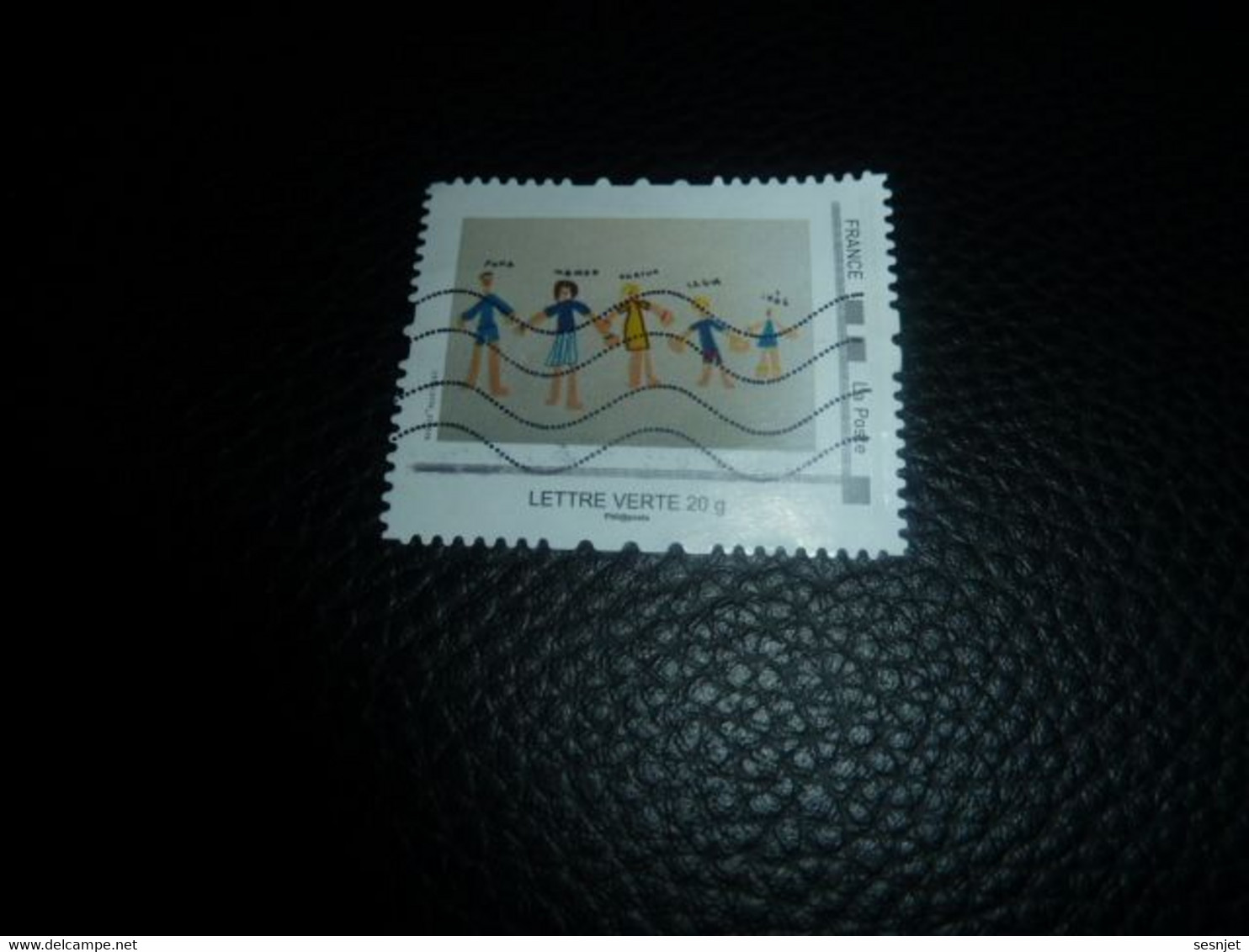 Dessin Famille Par Enfant - Lettre Verte 20 G. - Oblitéré - - Used Stamps
